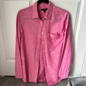 Pink Linen Button Down Shirt